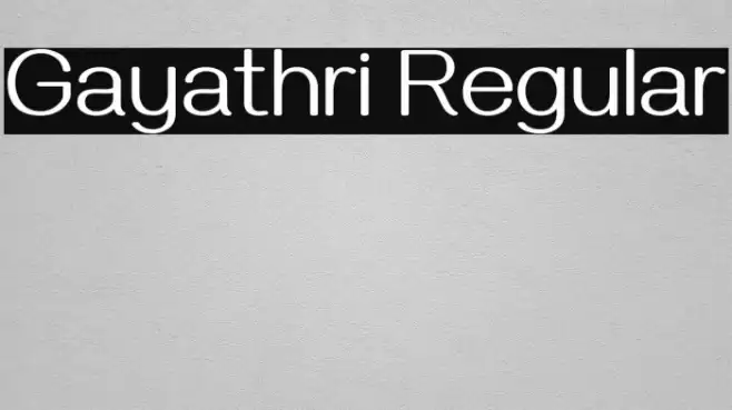 Gayathri Regular Font examples