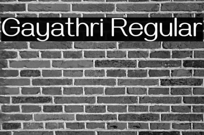 Gayathri Regular Font examples