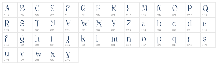 Gaykin Regular Character Map