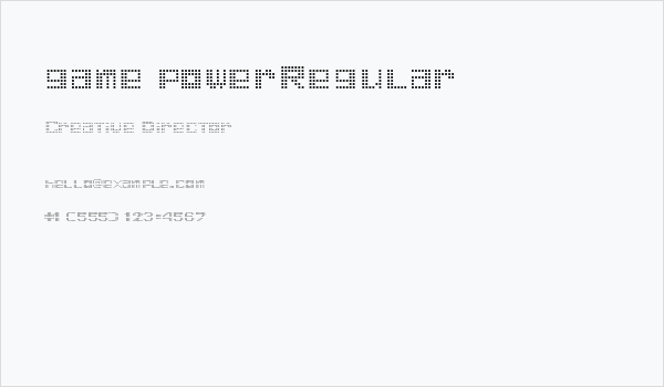 game powerRegular Business Card