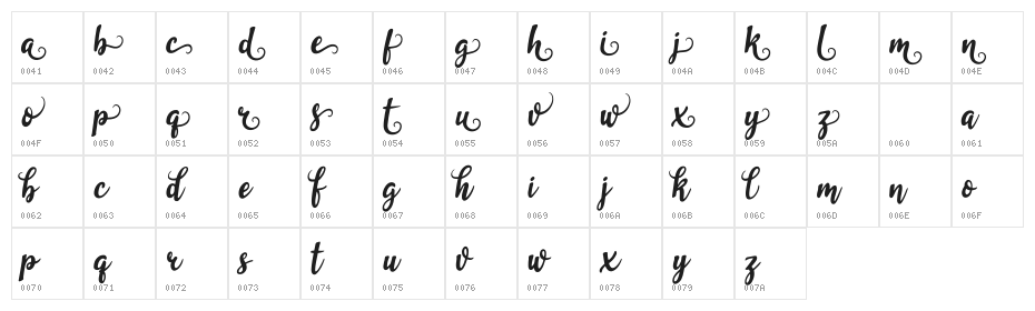 garliXbrowN Character Map
