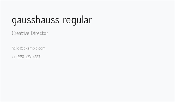 gausshauss regular Business Card