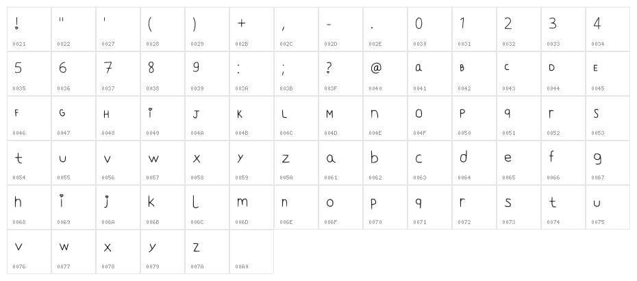 Gb Oh Heart Regular Character Map