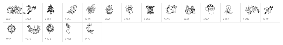 GE Christmas Joy Character Map