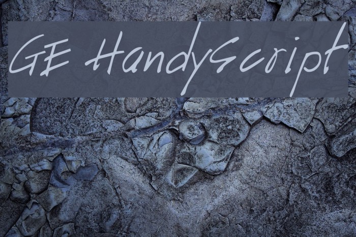 GE HandyScript Font examples