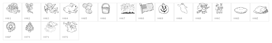 GE Holiday Sampler Character Map