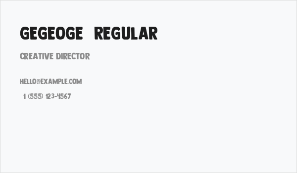 GEGEOGE  Regular Business Card