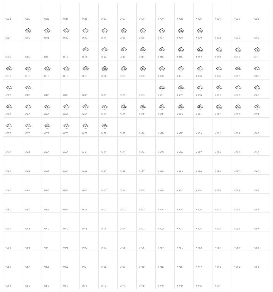 GELICIA MONOGRAM Character Map