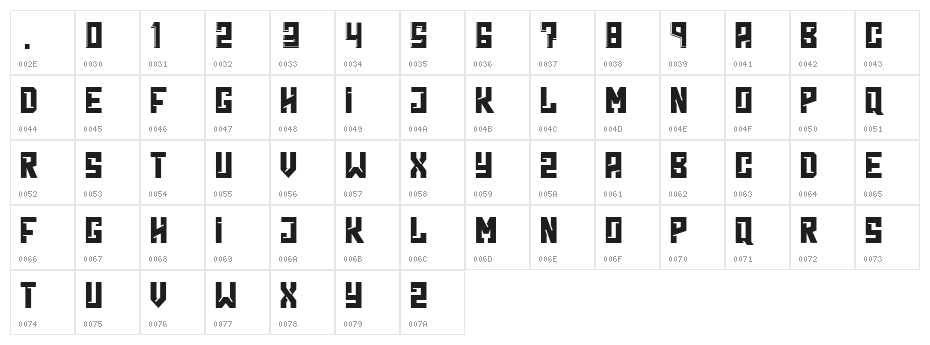 GEMBALL Regular Character Map