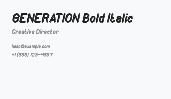 GENERATION Bold Italic Business Card