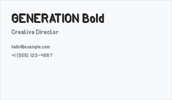 GENERATION Bold Business Card