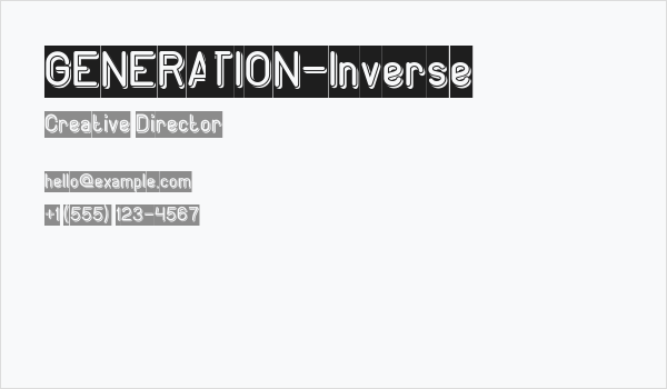 GENERATION-Inverse Business Card