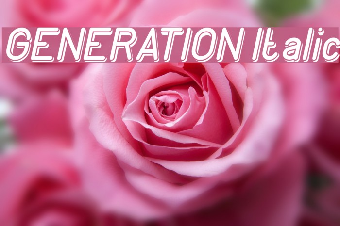 GENERATION Italic Font examples