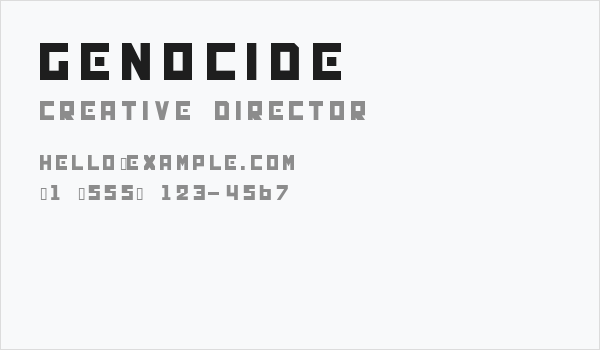 GENOCIDE Business Card