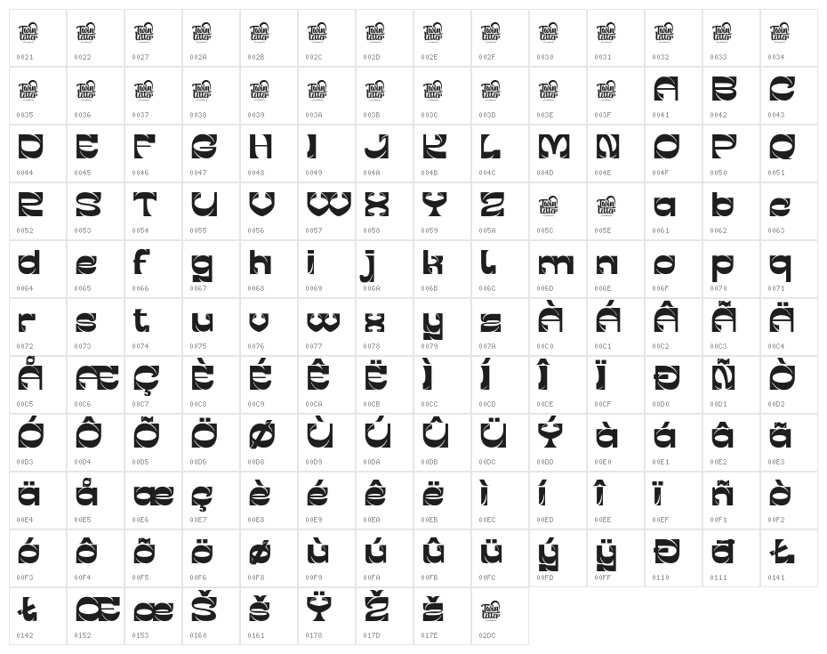GERAKENT-Regular Character Map