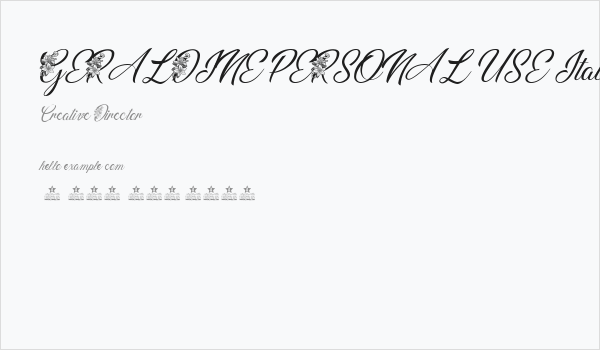 GERALDINE PERSONAL USE Italic Business Card