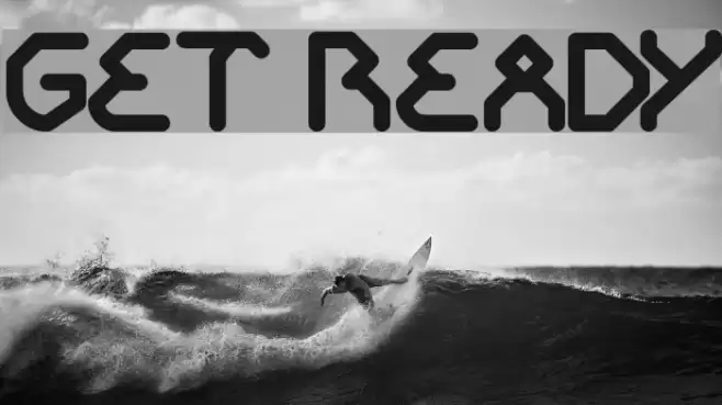 GET READY Font examples