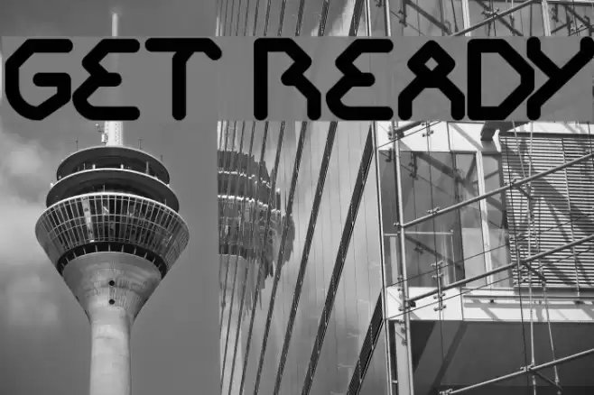 GET READY Font examples