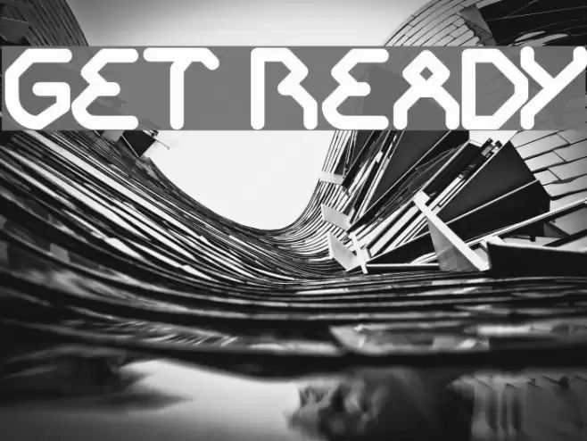 GET READY Font examples