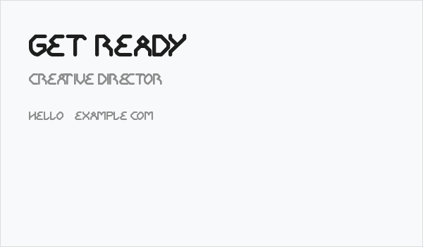 GET READY Business Card