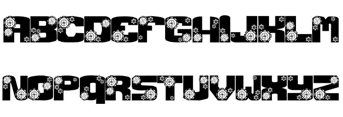 Gear Crank Font LOWERCASE