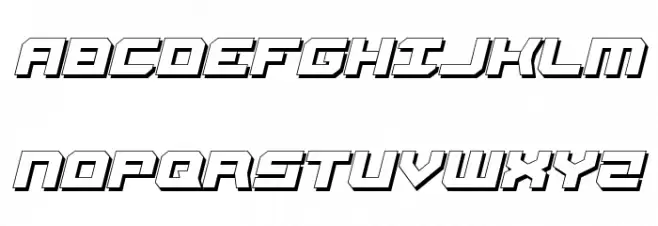 Gearhead 3D Italic Schriftart Groß
