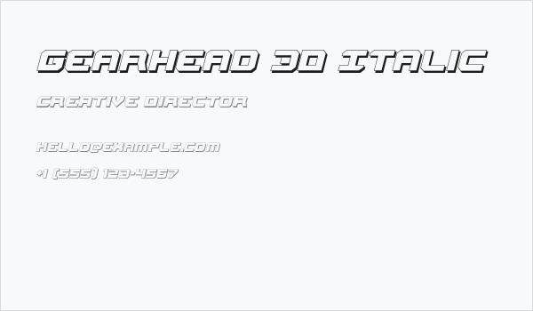Gearhead 3D Italic Business Card