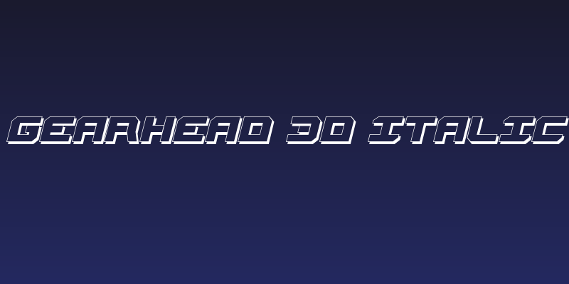 Gearhead 3D Italic Social Header