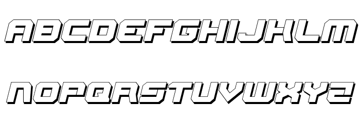 Gearhead 3D Italic Font LOWERCASE