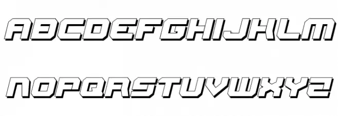 Gearhead 3D Italic फ़ॉन्ट लोअरकेस