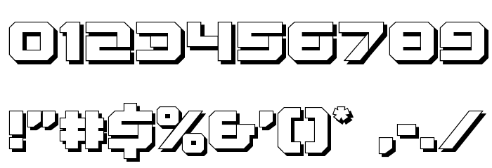 Gearhead 3D Font OTHER CHARS