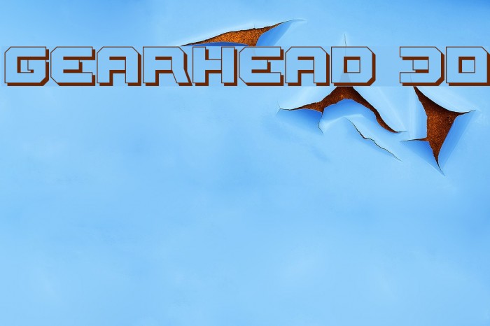 Gearhead 3D Font examples
