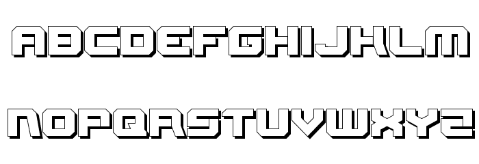 Gearhead 3D Font LOWERCASE