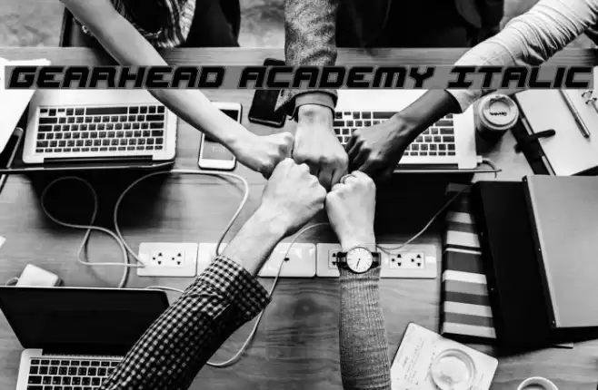 Gearhead Academy Italic Font examples