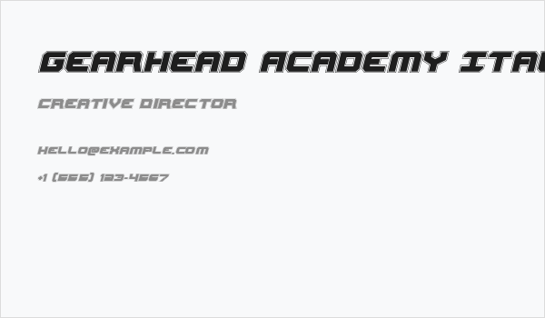 Gearhead Academy Italic Business Card
