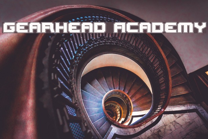 Gearhead Academy Font examples