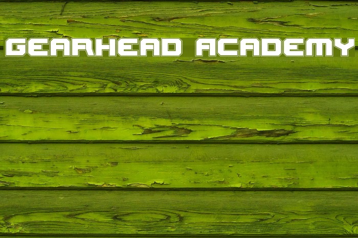 Gearhead Academy Font examples