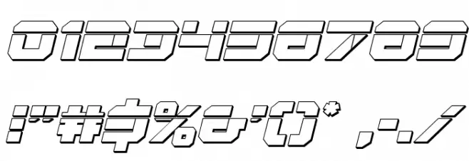 Gearhead Bullet Italic Font OTHER CHARS