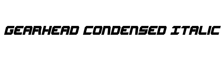 Gearhead Condensed Italic  Скачать бесплатные шрифты