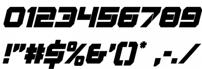 Gearhead Condensed Italic Font OTHER CHARS