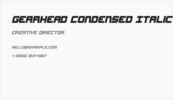 Gearhead Condensed Italic Business Card