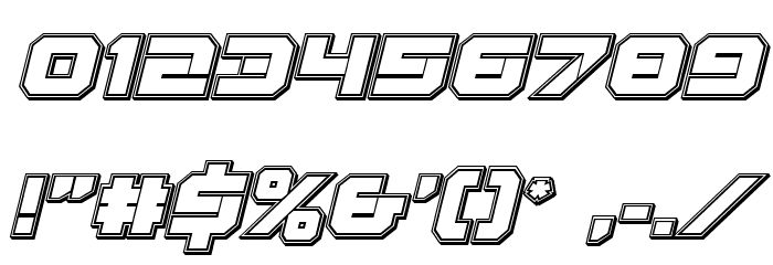 Gearhead Engraved Italic Font OTHER CHARS
