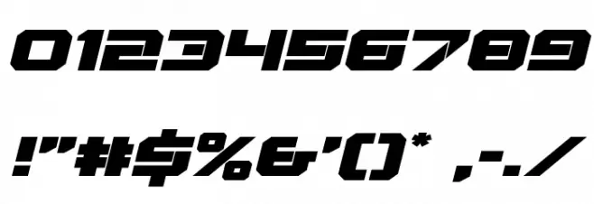 Gearhead Expanded Italic خط محارف أخرى