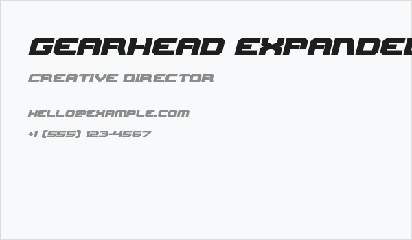 Gearhead Expanded Italic Business Card