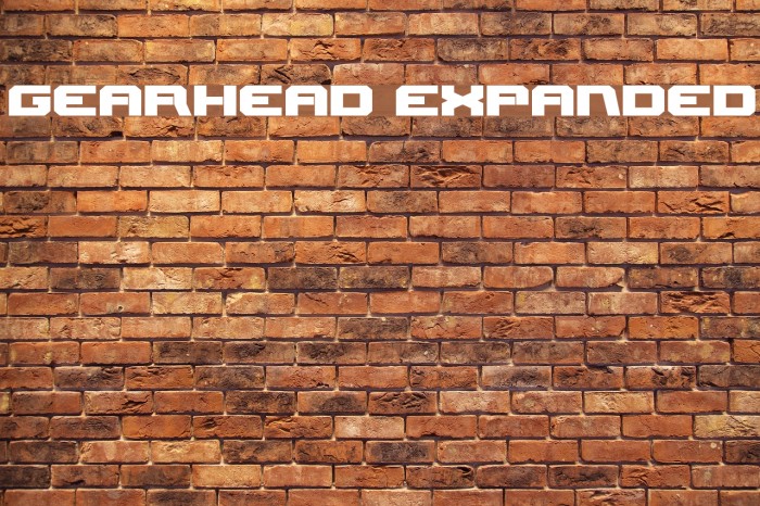 Gearhead Expanded Font examples