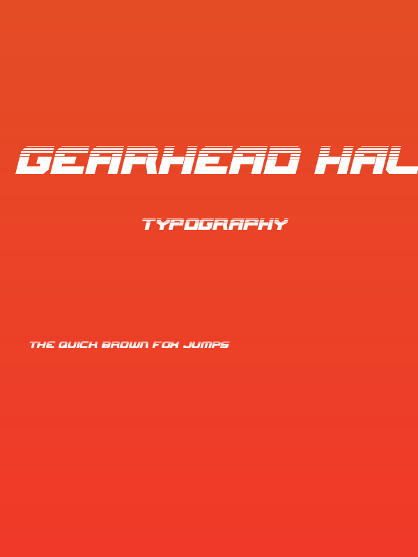 Gearhead Halftone Italic Poster