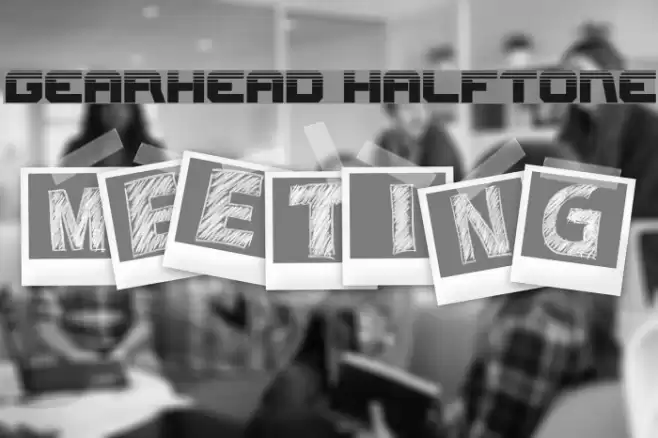 Gearhead Halftone Font examples