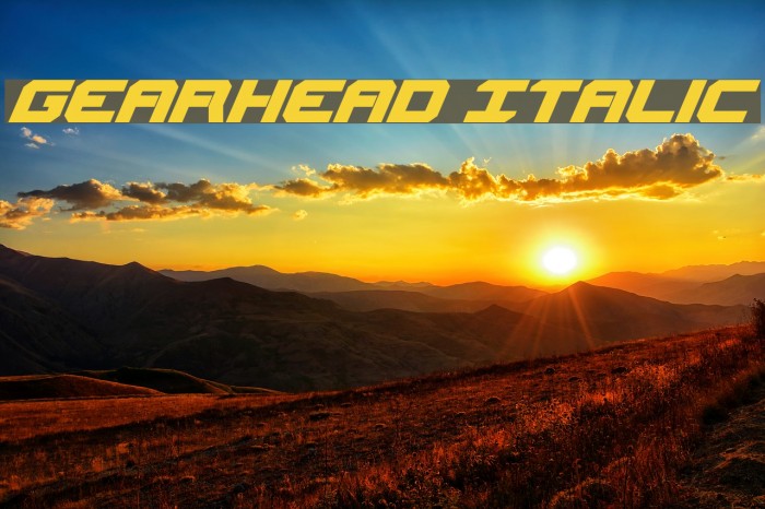 Gearhead Italic Font examples