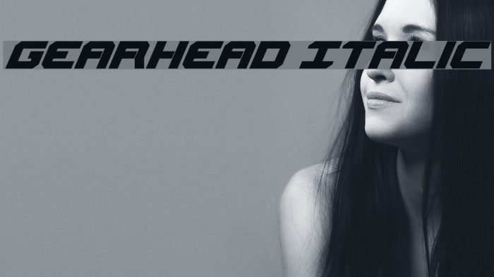 Gearhead Italic Font examples