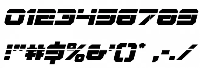 Gearhead Laser Italic Font OTHER CHARS